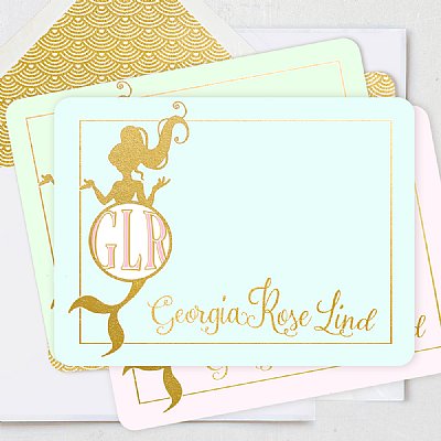 Mermaid Monogram Stationery Set