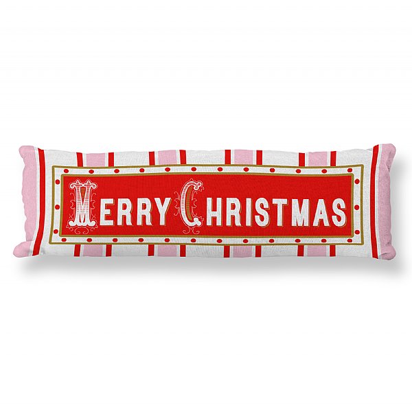Christmas Candy Stripe Bolster Pillow