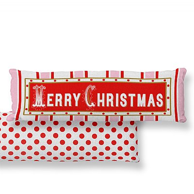 Christmas Candy Stripe Bolster Pillow