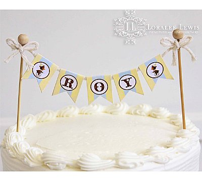 First Birthday Bear Micro Bunting Banner