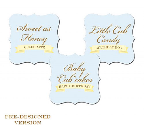 First Birthday Bear Mini Luxe Buffet Tags