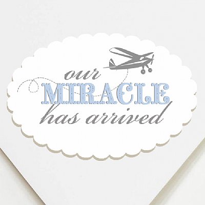 Little Miracle Scallop Oval Stickers