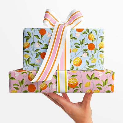 Modern Citrus Chintz Collection Gift Wrap