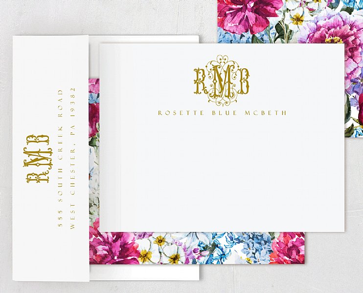 Floral Monogram Stationery Set 