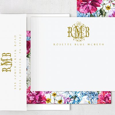 Floral Monogram Stationery Set 