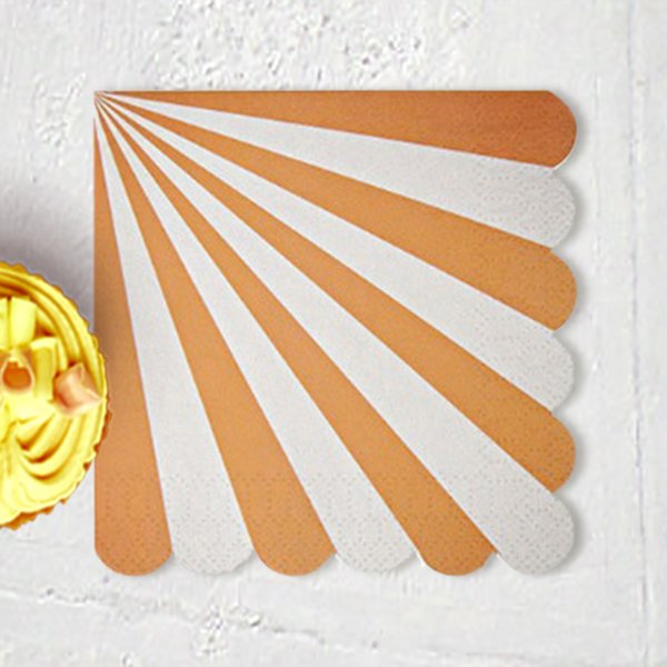 Scallop Orange Stripe Party Napkins