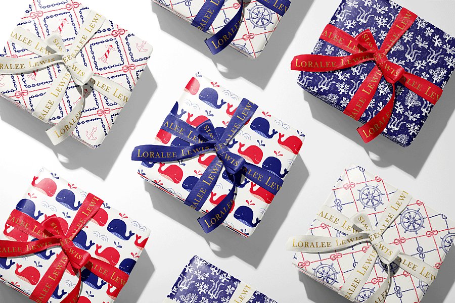 Nautical Anchors Aweigh Collection Gift Wrap