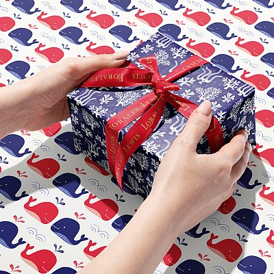 Nautical Whales Collection Gift Wrap