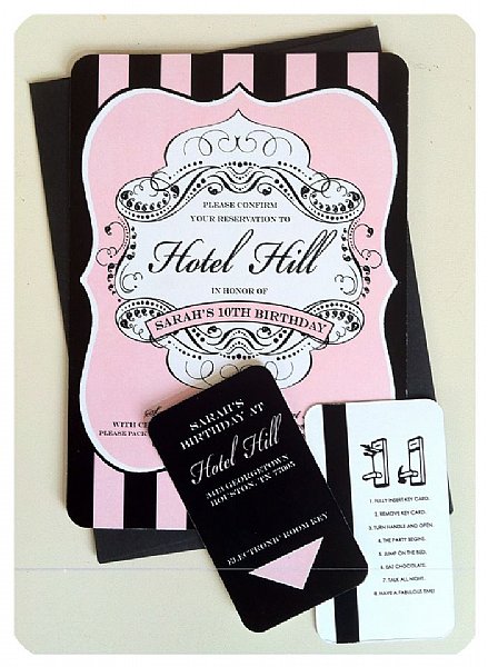 Fancy Affair Hotel Key Invitation Insert