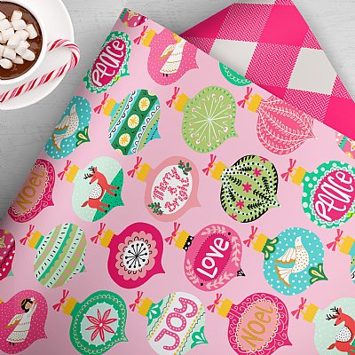 Ornament Joy (Pink) Collection Gift Wrap 