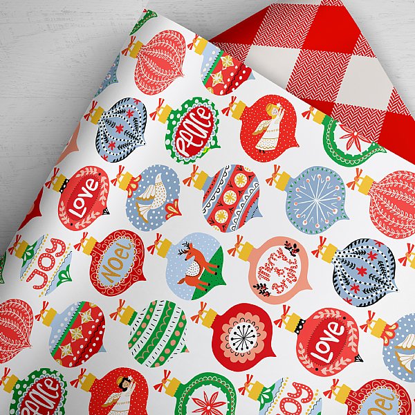 Ornament Joy (Red) Collection Gift Wrap 