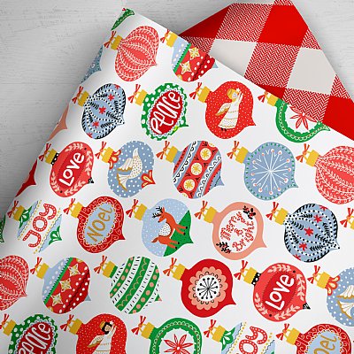 Ornament Joy (Red) Collection Gift Wrap 