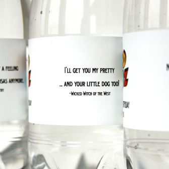 Wizard  of Oz Water Bottle Labels