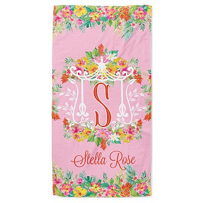 Pagoda Floral Large Beach Towel