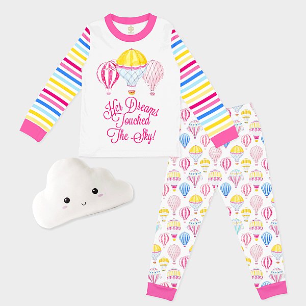 Her Dreams Touch The Sky Girls Long Sleeve PJ Set