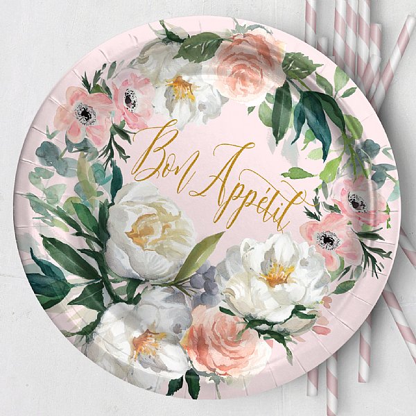 Sunrise Garden Paper 9" Dinner Plates