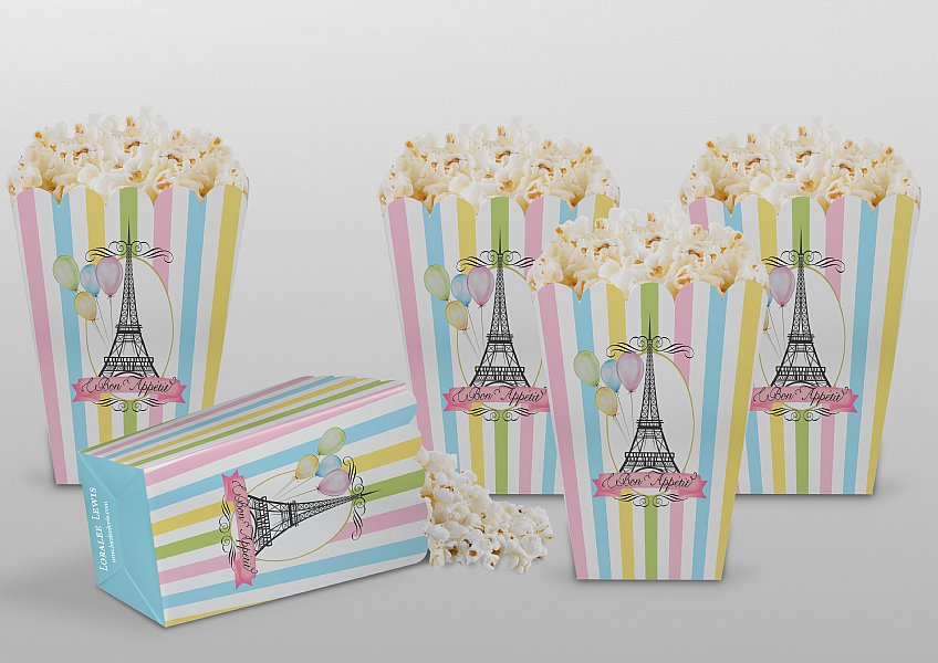 Paris Popcorn Boxes