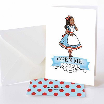  Pastel Alice in Wonderland Thank You Note (Brown Tone)