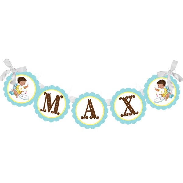 Vintage First Birthday Rosette Banner