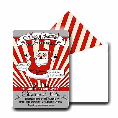 Retro Santa Invitation - Rounded Corner