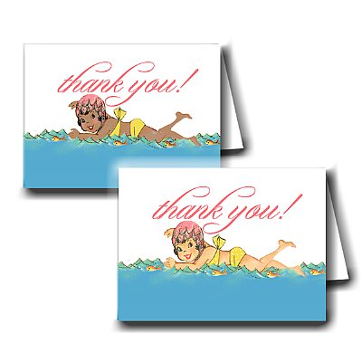 Sweetie Swim Cap Thank You Notes