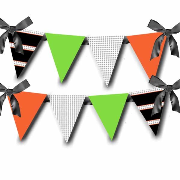 Retro Ghouls Pennant Banner