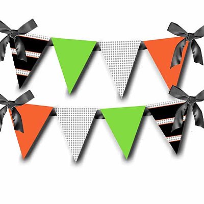 Retro Ghouls Pennant Banner