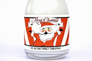 Retro Santa Water Bottle Labels