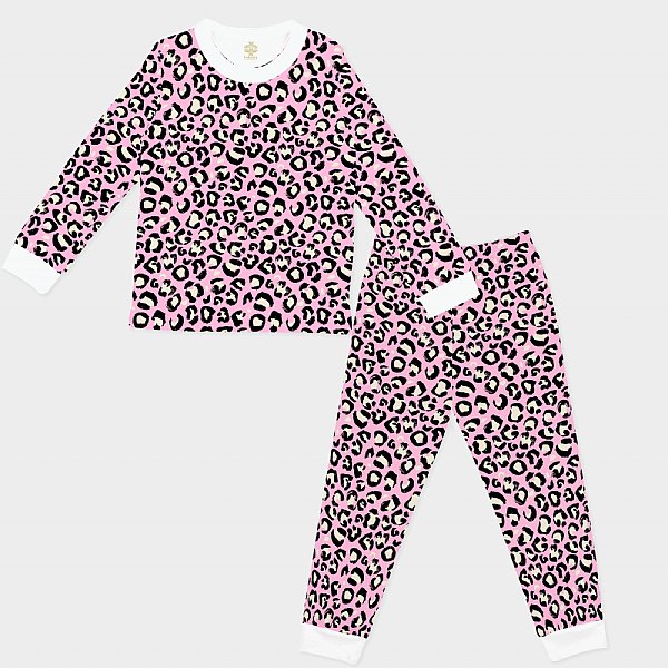 Pink Cheetah Children's Long Sleeve PJ Set