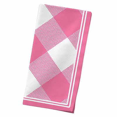 Pink Check Dinner Napkins, Set of 4 