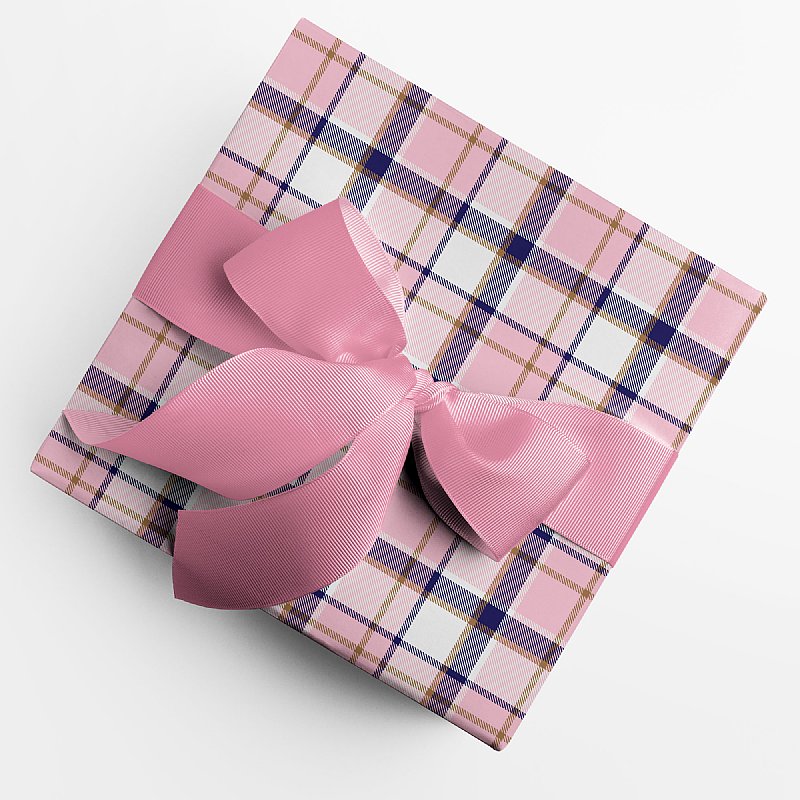 Pink Plaid pink tartan Equestrian Girl Plaid Gift Wrap