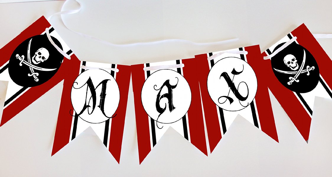 Buccaneer Pirate Double Pennant Banner