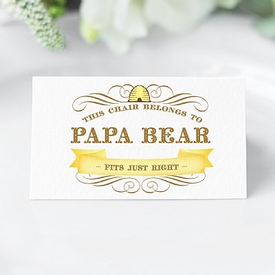 Personalized Place Cards Birthday Bear Collection