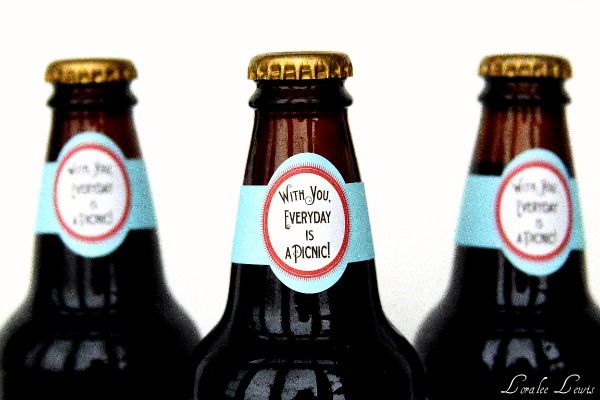 Picnic With You Glass Bottle Labels