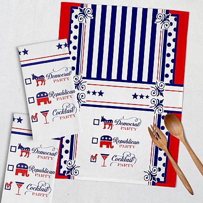 Political Cocktail Party Tea Towel