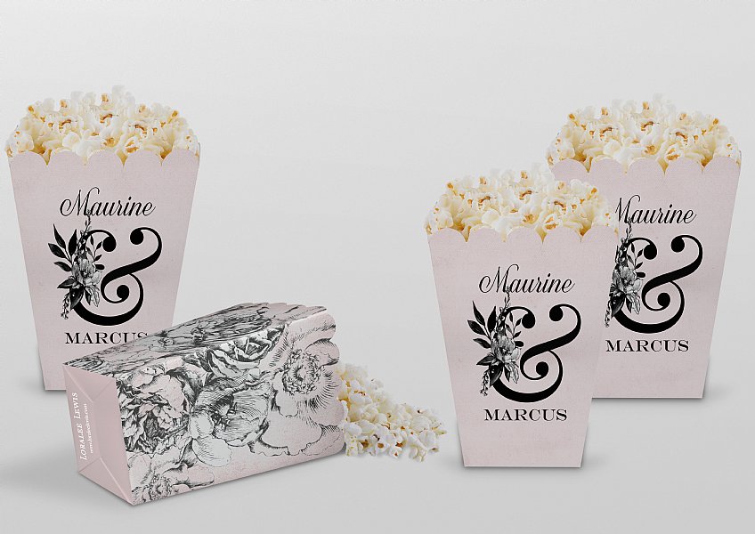 Roses & Quill Personalized Popcorn Boxes