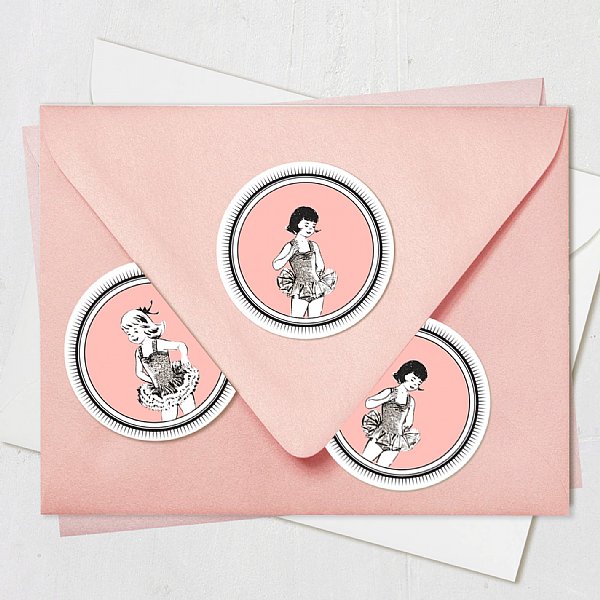 Ballerina Round Stickers