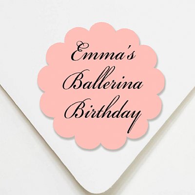 Prima Ballerina Personalized Scallop Round Stickers