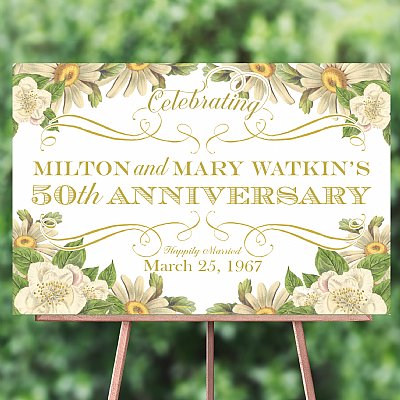 Daisy Floral Celebration Sign