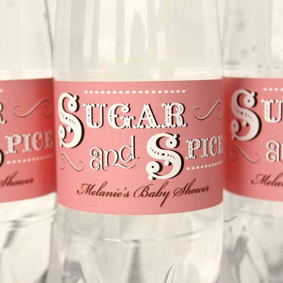 Sugar and Spice Water Bottle Labels