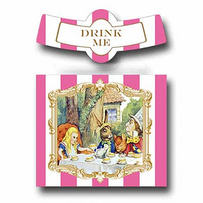 Alice in Wonderland Glass Bottle Labels