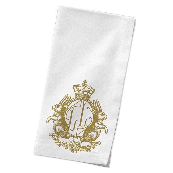 Monogrammed Bunny Dinner Napkins, Set of 4 