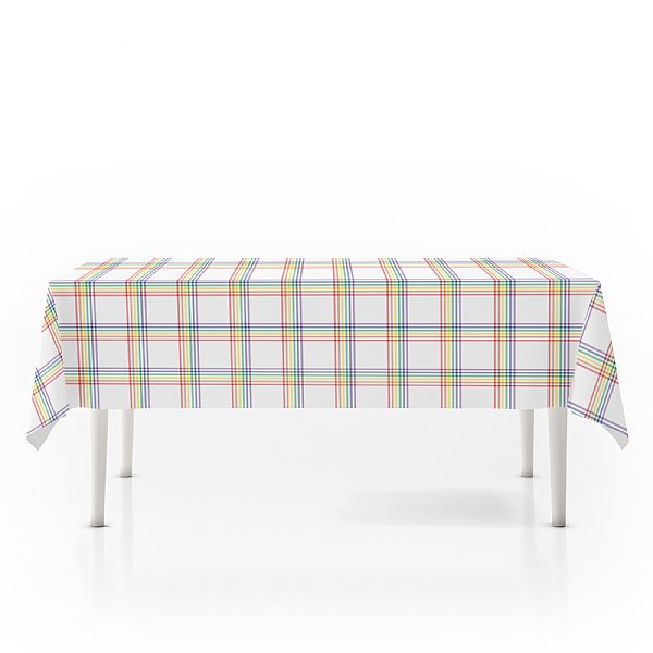 Rainbow Tartan Tablecloth