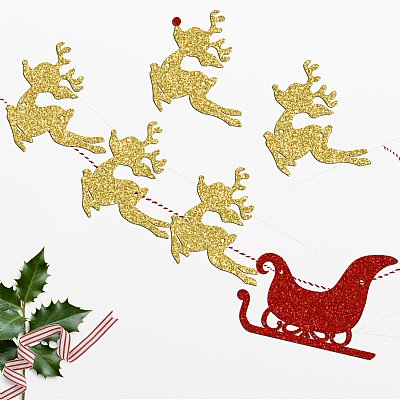 Glitter Reindeer Garland