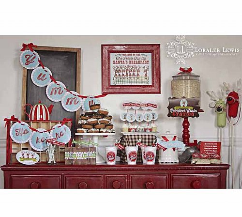 Retro Reindeer Collection 9"  Scroll Cake Banner