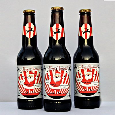 Retro Santa Glass Bottle Labels