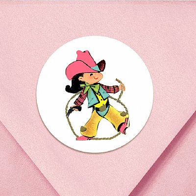 Rhinestone Cowgirl Circle Stickers