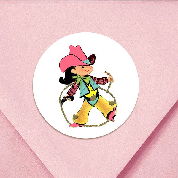 Rhinestone Cowgirl Circle Stickers