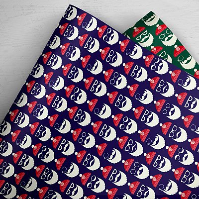 Santa Man Silhouette Collection Gift Wrap 