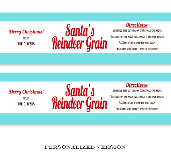 Reindeer Games "Reindeer Grain" Labels